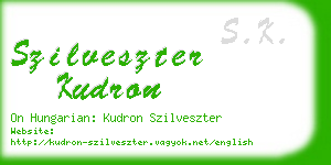 szilveszter kudron business card